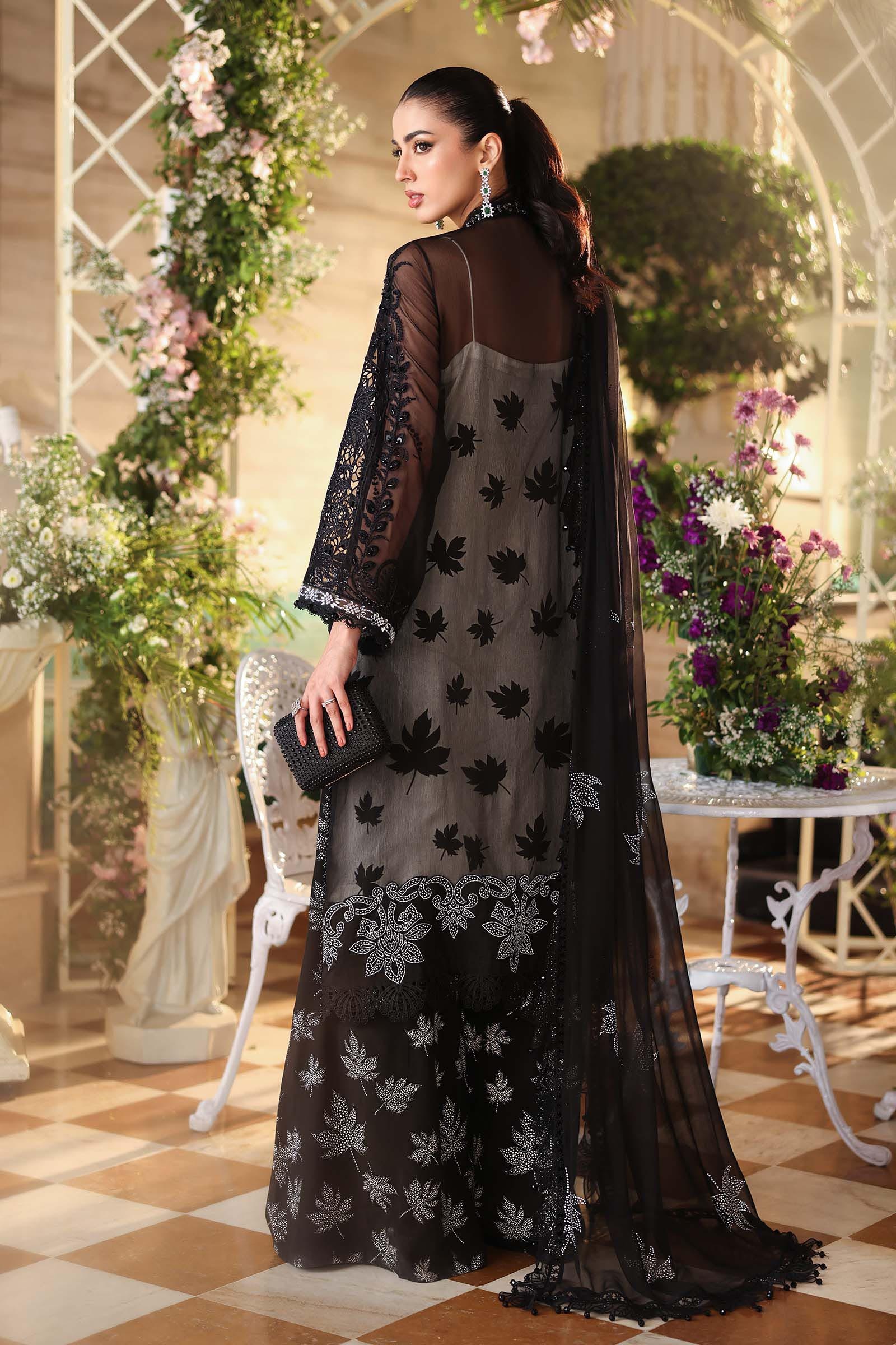MARIA B Embroidered Chiffon clothing in black tones.
